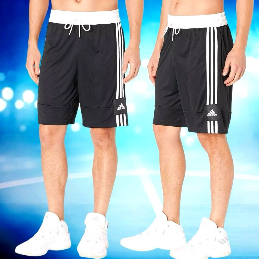 Adidas Men's 3G Speed X Basketball Shorts Black/White 3 Stripes XLT XLarge Tall